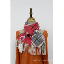 Double Sided Printed Wool And Cashmere Scarf